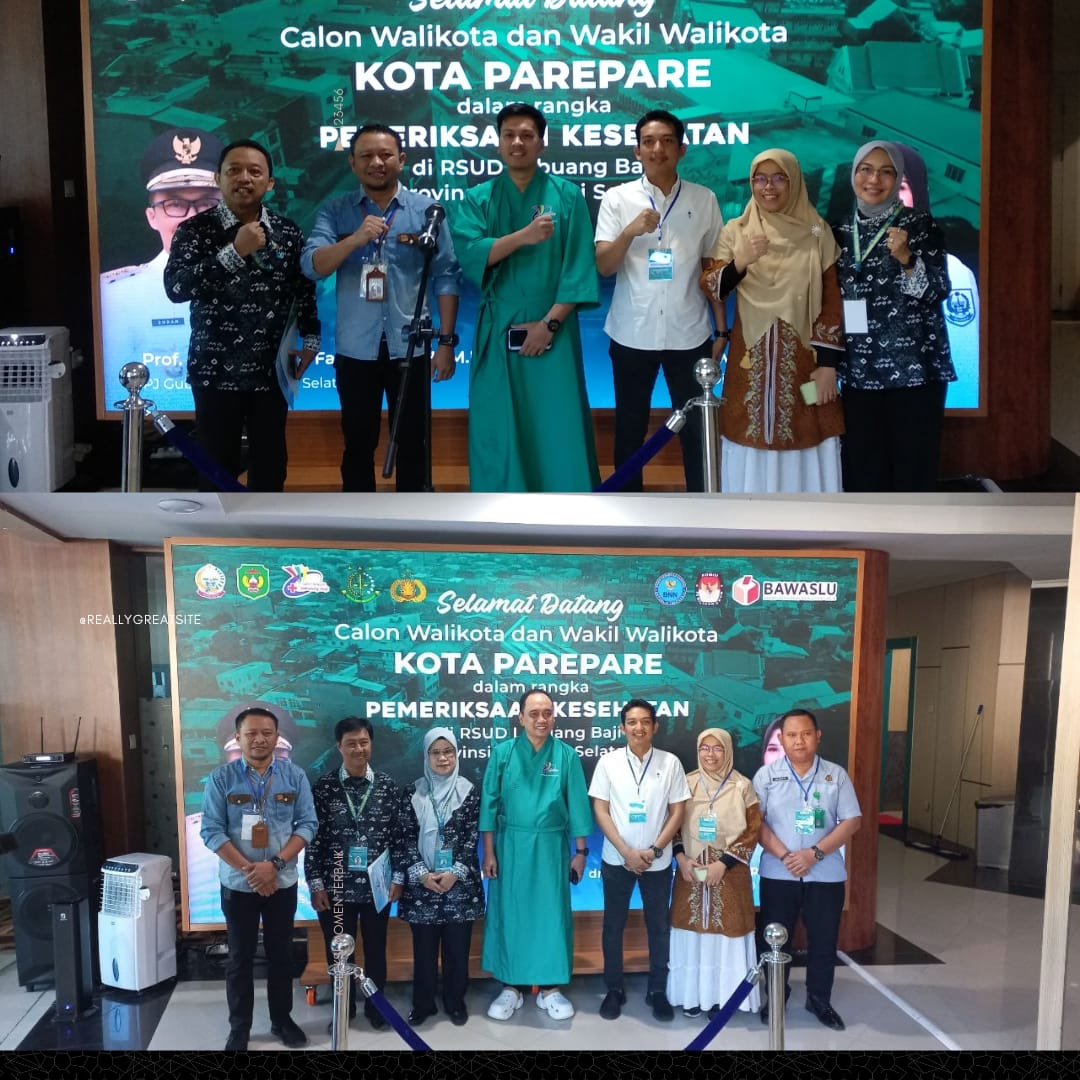 Foto bersama usai jalani pemeriksaan kesehatan, sebagai tahapan penting dalam Pilkada serentak 2024 