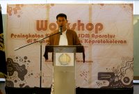 Kepala kantor Imigrasi kelas II TPI Parepare, Andi Ruswan Said, saat membuka kegiatan workshop Bidang Humas dan Keprotokoleran.
