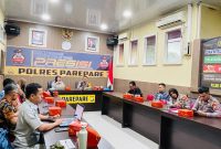 Suasana kegiatan Forum Keselamatan Lalu Lintas (FKLL) wilayah Kota Parepare, Mapolres Parepare. Kamis, 30 Januari 2025 