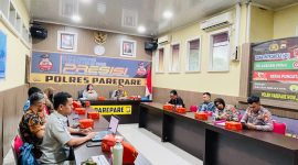 Suasana kegiatan Forum Keselamatan Lalu Lintas (FKLL) wilayah Kota Parepare, Mapolres Parepare. Kamis, 30 Januari 2025 