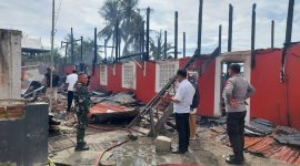 Kondisi asrama Ponpes DDI Patobong, Kecamatan Mattiro Sompe, Kabupaten Pinrang, pasca kebakaran