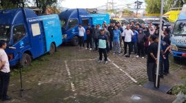 Suasana apel perdana 2025 di kantor Dinas Kominfo Parepare