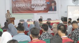 Kapolres Parepare, AKBP. Arman Muis saat memberikan kuliah umum di kampus Institut Andi Sapada (IAS), Kota Parepare, Sulawesi selatan 