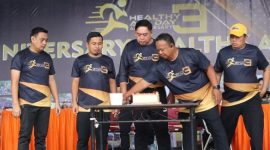 Penjabat (Pj) Wali Kota Parepare, Sulawesi selatan (Sulsel) Abdul Hayat Gani menghadiri peringatan hari ulang tahun (HUT) ke-3 Komunitas Jogging Healthy All Day