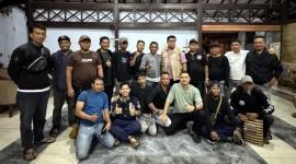 Suasana lomba domino bersama awak media meriahkan Hari Pers Nasional (HPN) bersama Pemkot Parepare