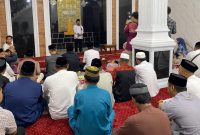 Walikota Tasming Hamid saat memberikan sambutan dalam rangka peresmian Masjid Nur Hanisa Laupa di Jalan H.A.M Arsyad, Kota Parepare, pada Minggu, 2 Maret 2025