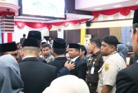 Wali Kota Parepare, Sulawesi selatan (Sulsel) Tasming Hamid menghadiri rapat paripurna serah terima jabatan Gubernur Sulsel
