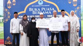 Suasana penyerahan bantuan p[aket sembako secara simbolis kepada dua panti asuhan di kota Parepare oleh pengurus DPC II Hiswana Migas Parepare 