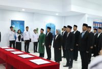 Suasana pelantikan yang dipusatkan di kantor Imigrasi kelas II TPI Parepare