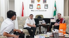 Wali Kota Makassar, Munafri Arifuddin menerima kunjungan Deputy Head of Mission of The Kingdom of The Netherlands in Indonesia, Adriaan Palm, di Balai Kota Makassar, Rabu, 23 April 2025.