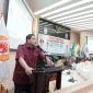 Wali Kota Makassar, Sulawesi selatan, Munafri Arifuddin, memberikan sambutan saat menghadiri Musyawarah Olahraga Kota (Musorkot) Luar Biasa Komite Olahraga Nasional Indonesia (KONI) Kota Makassar.