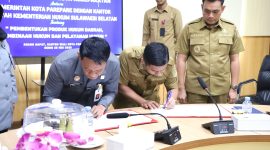 Wali Kota Parepare, Sulawesi selatan, Tasming Hamid menerima kunjungan Kepala Kantor Wilayah Kementerian Hukum dan Hak Asasi Manusia (Kemenkumham) Sulawesi Selatan