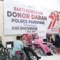 Suasana kegiatan Bakti Kesehatan Polres Parepare dalam rangka menyambut HUT Bhayangkara ke-79