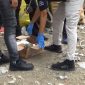 Polisi melakukan olah TKP atas penemuan jasad bayi di TPA Parepare