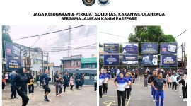 Kepala Kantor Wilayah Direktorat Jenderal Imigrasi Sulawesi Selatan, Friece Sumolang, menggelar kegiatan olahraga bersama jajaran Kantor Imigrasi Kelas II TPI Parepare, Jumat , 11 Juli 2025