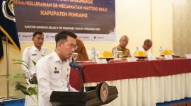 Kepala Kantor Imigrasi Kelas II TPI Parepare, Ade Yanuar Ikbal, S.Kom., M.M., saat memberikan sambutan dalam pembentukan Desa Binaan Imigrasi di wilayah Kecamatan Mattiro Bulu, Kabupaten Pinrang, Sulsel