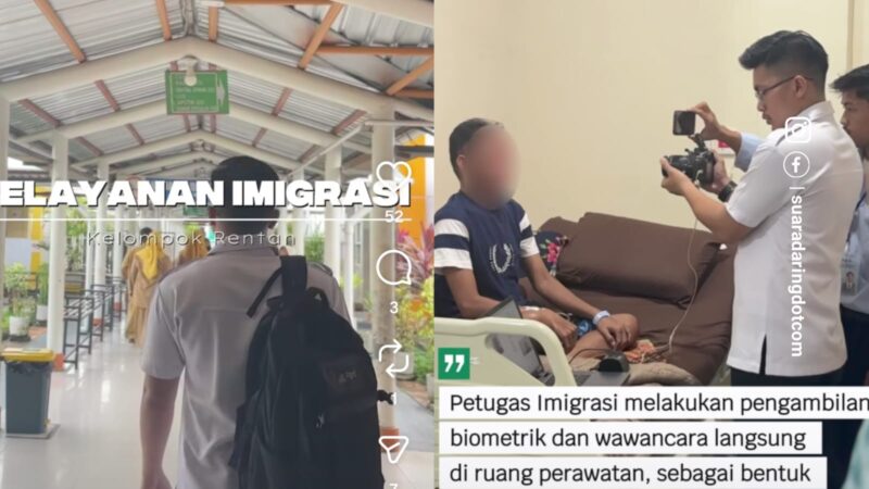 Petugas Imigrasi kelas II TPI Parepare sedang melakukan pemotretaan bagi pemohon paspor yang  tergolong kelompok rentan