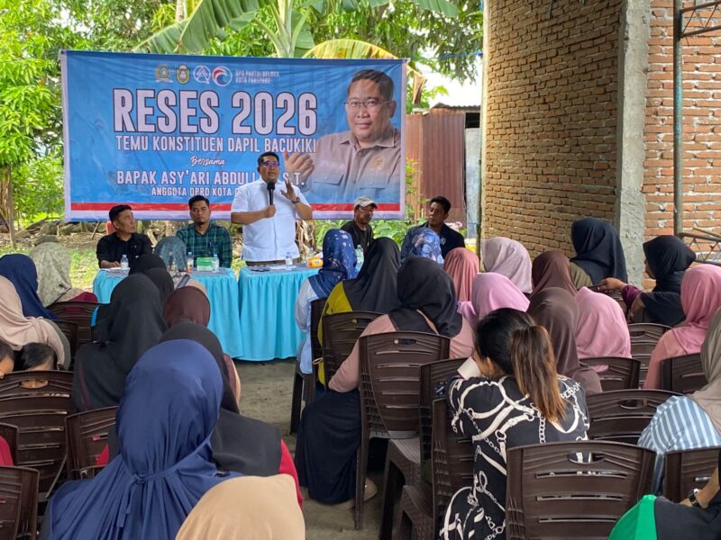 Anggota DPRD Kota Parepare, Sulawesi selatan (Sulsel) Asy’ari Abdullah, menyerap aspirasi warga dalam reses yang digelar di Kelurahan Lemoe, Kecamatan Bacukiki, kota Parepare. 