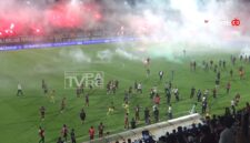 Suasana stadion Bj Habibie Parepare usai laga PSM Makassar Vs Persib diwarai kericuhan