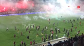 Suasana stadion Bj Habibie Parepare usai laga PSM Makassar Vs Persib diwarai kericuhan