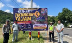 Jasa Raharja Cabang Parepare Sebar Spanduk Peringatan di Titik Rawan Kecelakaan di Kabupaten Pinrang