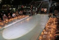 Suasana doa bersama yang digelar IJTI Sulsel untuk lima Jurnalis yang hilang kontak saat meliput aktivitas gunung Krakatau yang hingga kini belum ditemukan