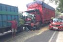 Kondisi truk usai tabrakan