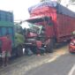 Kondisi truk usai tabrakan